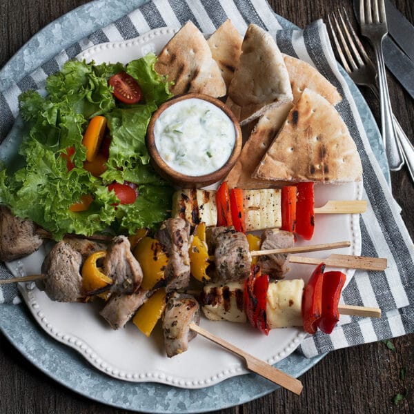 Chicken Souvlaki Dinner